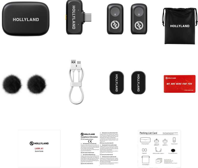 Hollyland Lark A1 Duo with USB-C RX + Charging Case