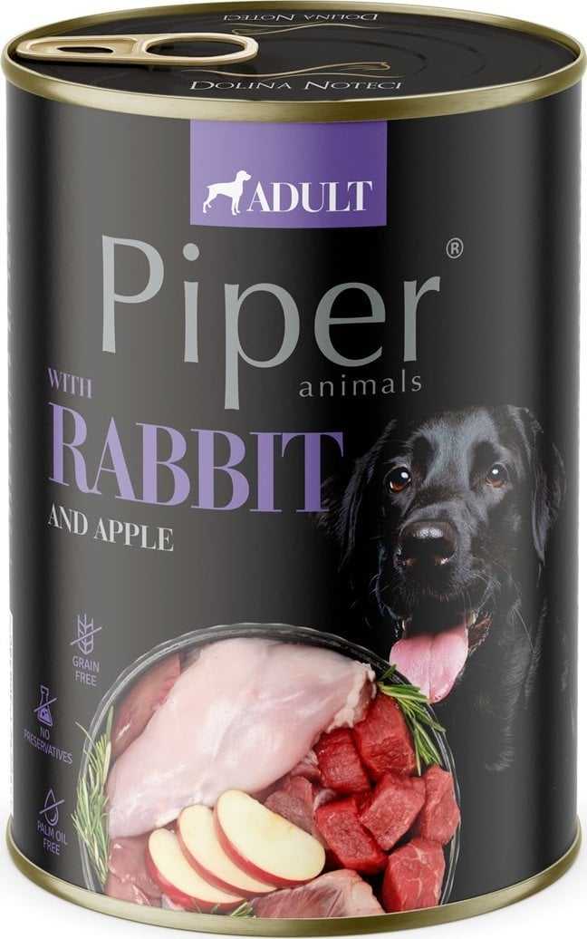 DOLINA NOTECI Piper Animals Rabbit and apple - wet dog food - 800g Piper Animals Rabbit and Apple – Wet Dog Food – 800g