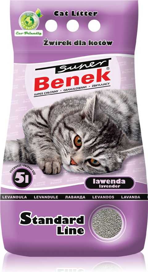 Super Benek Standard Lavender - Clumping Cat Litter, 5 l