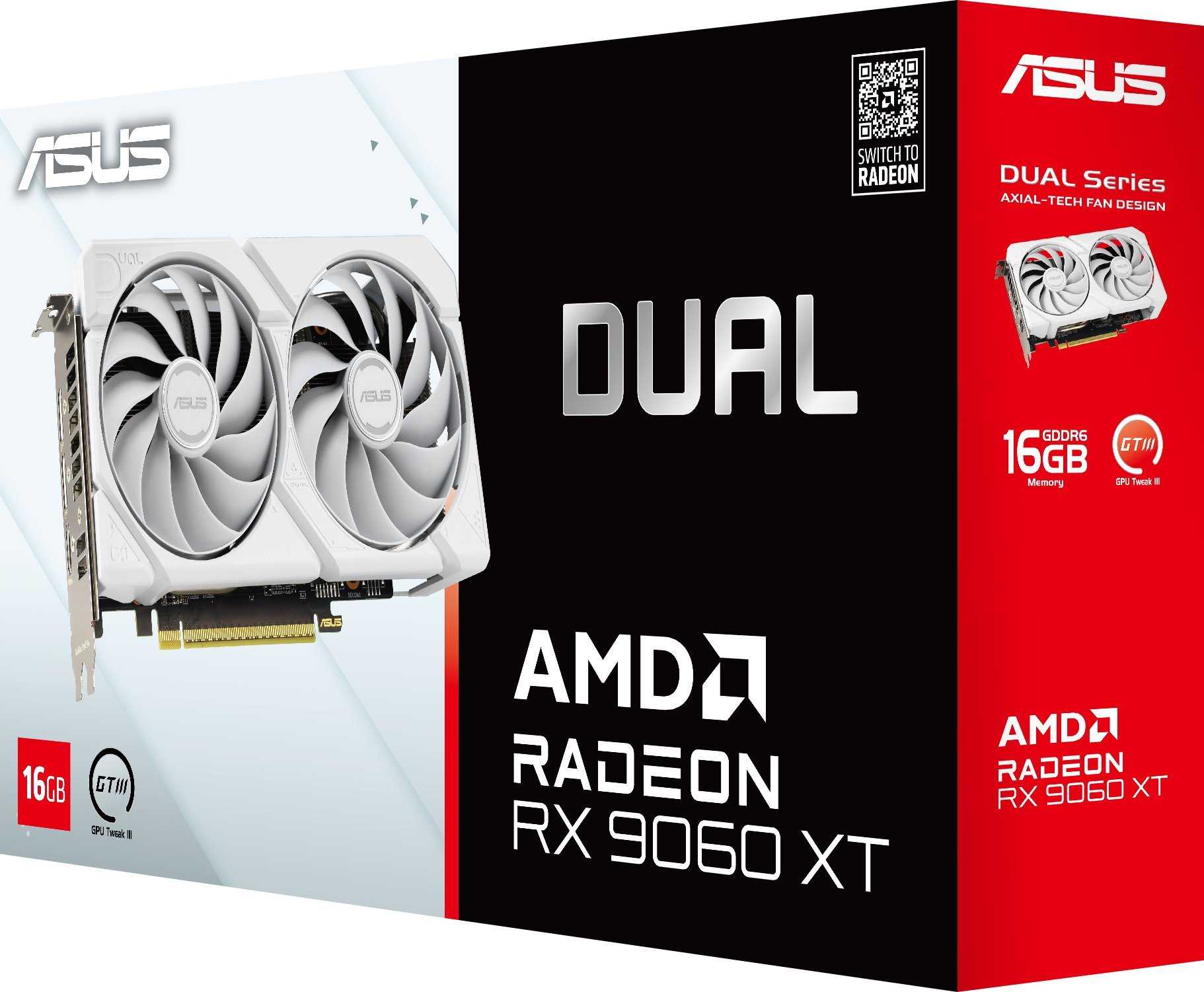 ASUS Radeon RX 9060 XT Dual White 16GB GDDR6 128-bit