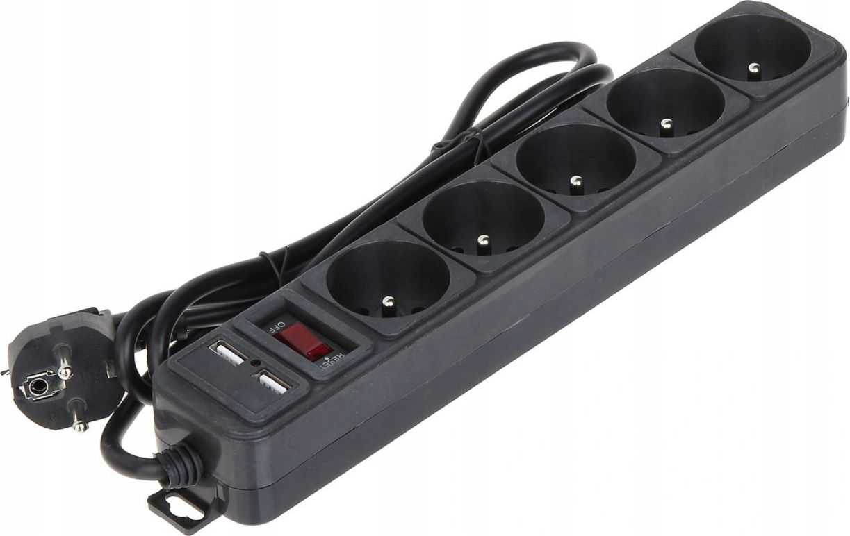 AKYGA AK-SP-05U Black surge protector