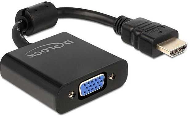 Delock HDMI-A(M) to VGA (F) Adapter 0.25m Black