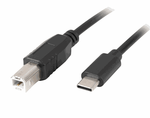 LANBERG USB-C (M) to USB-B (M) Cable, 1.8m, Black