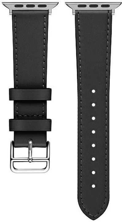 Beline 20mm Black Hermès Leather Watch Strap