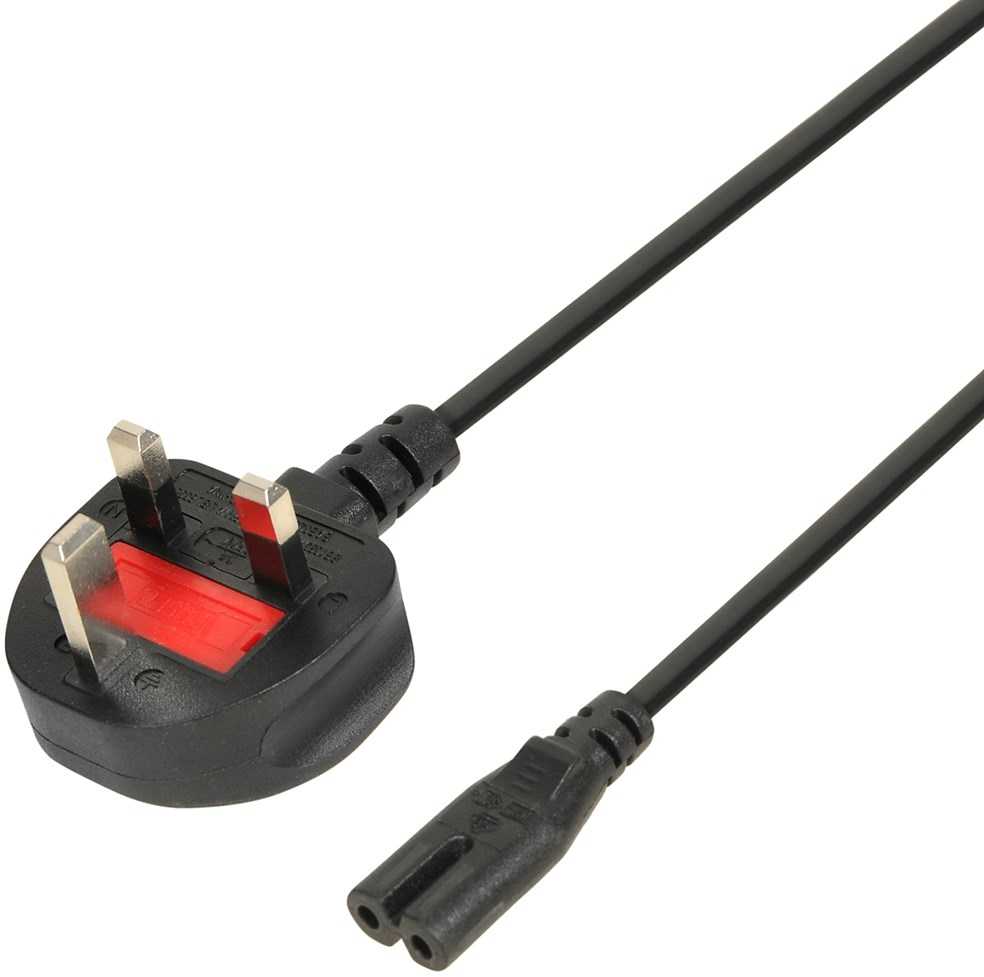 iBOX European 2-pin power cable, audio-RTV, VDE 3x0.75 mm, 1.8 m, UK plug