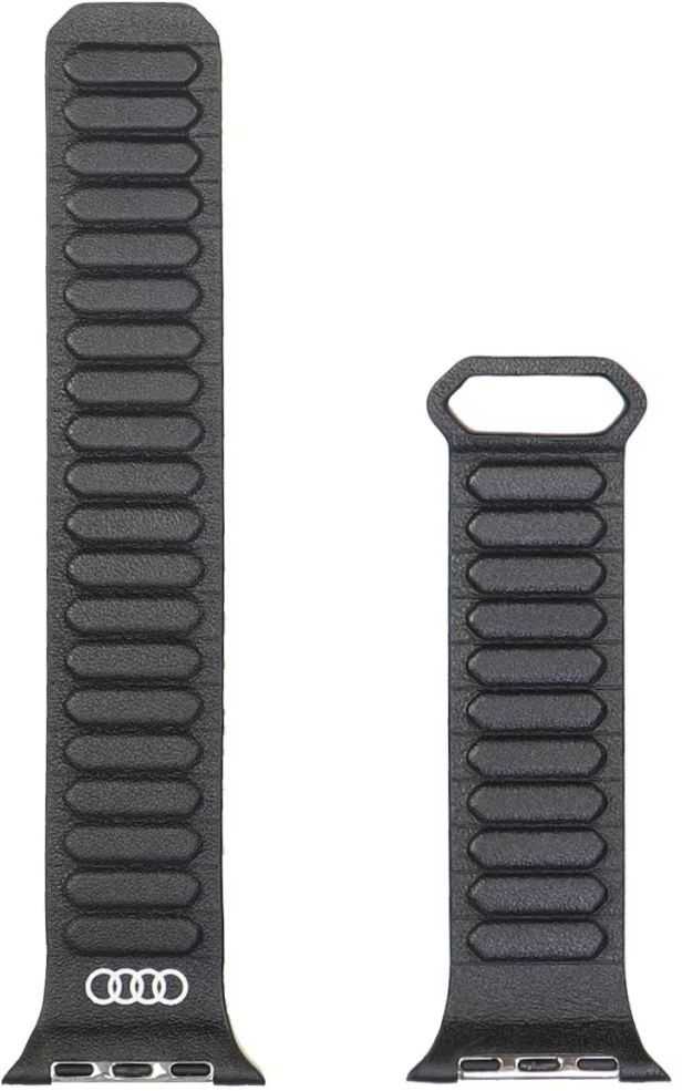 Tech-Protect Audi Logo Genuine Leather Magnetic Apple Watch 44/45/46/49mm Black
