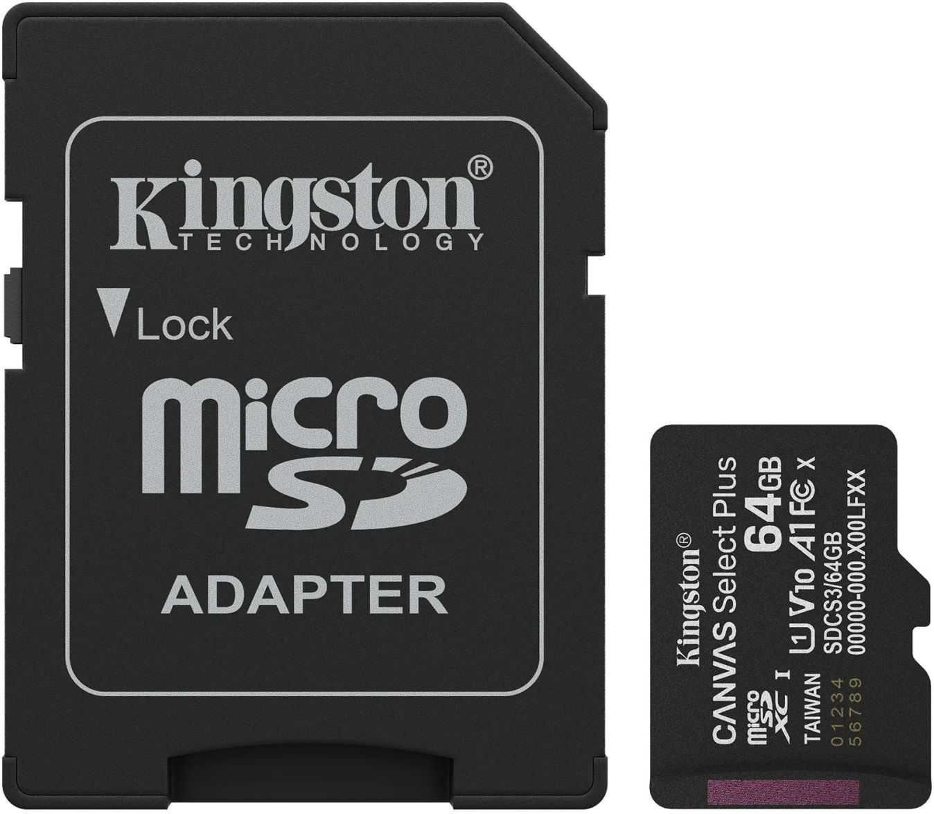 KINGSTON 64GB Canvas Select Plus microSDXC Class 10 UHS-I memory card