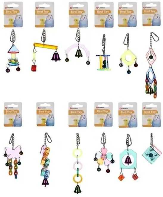 FLAMINGO Bird toy with bell - Cage Various types 108632