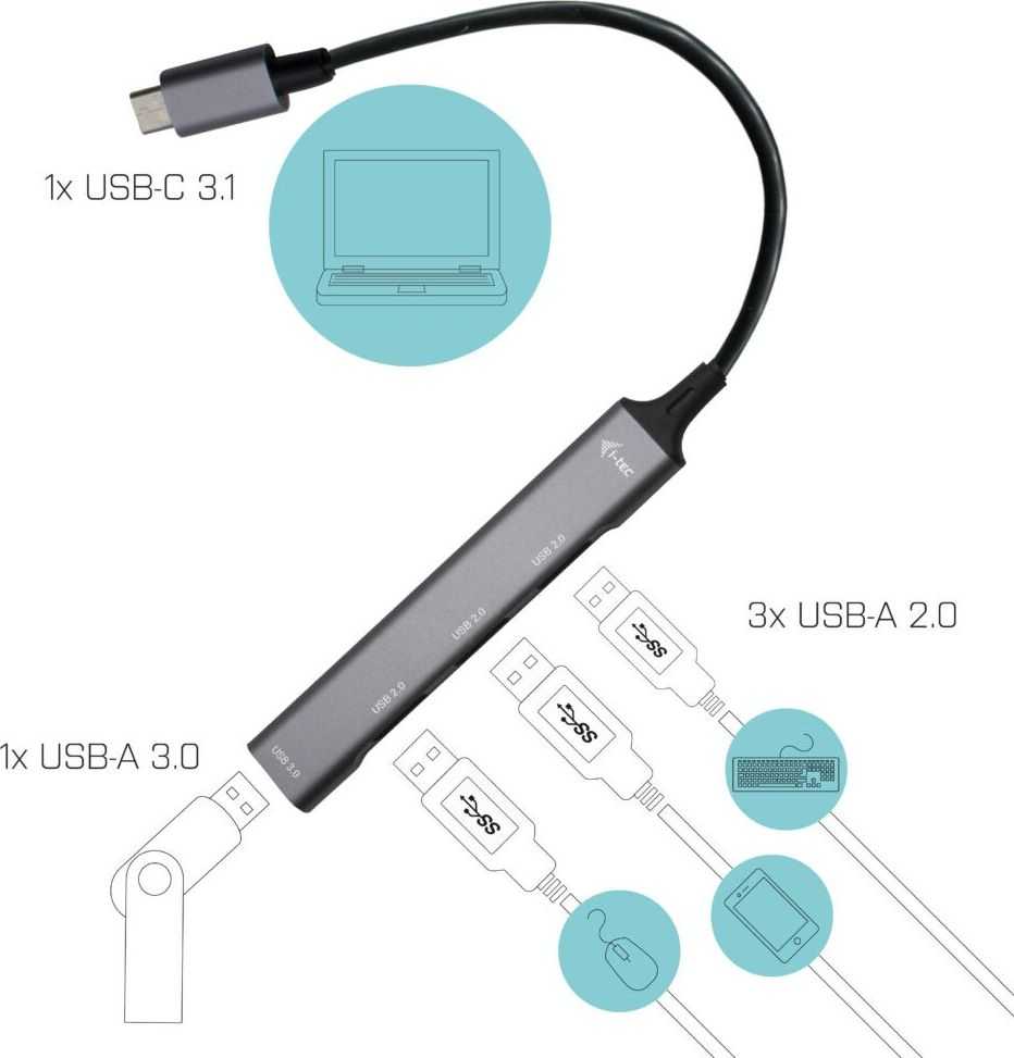 i-tec C31HUBMETALMINI4 Silver