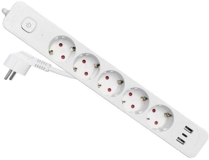 Equip Power strip 5x Schuko/2x USB-A/USB-C