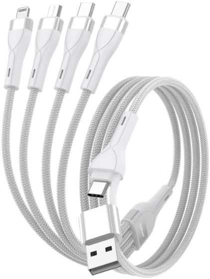 4smarts USB-C/A Multi-Charging cable 4-in-2 1.2m white