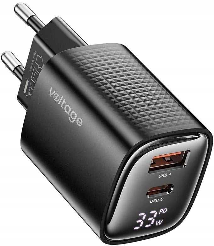 voltage GaN Charger Mini 33W PD 3.0 QC 3.0 Black