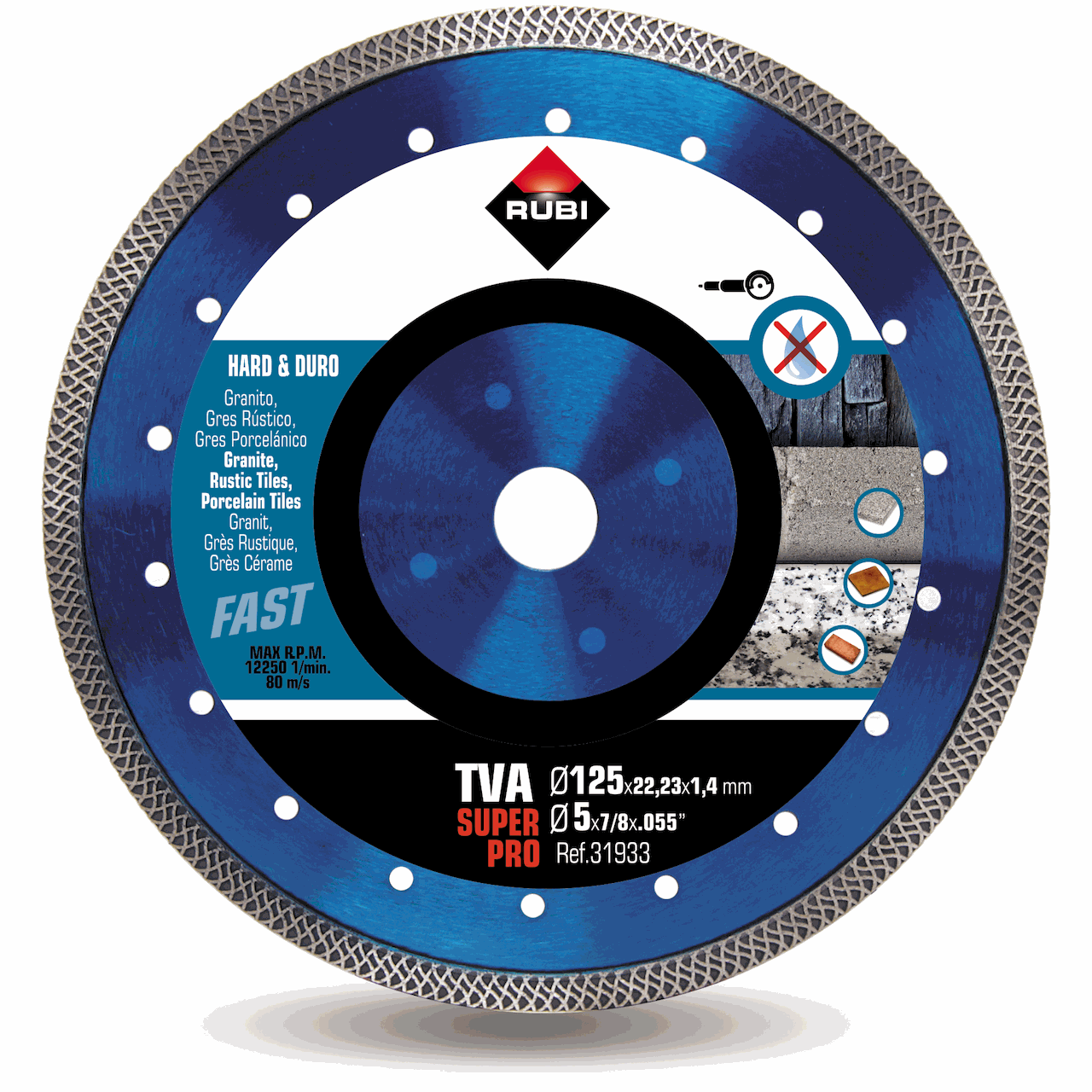 Rubi DIAMOND BLADE TVA 125 x 22.2mm SUPERPRO