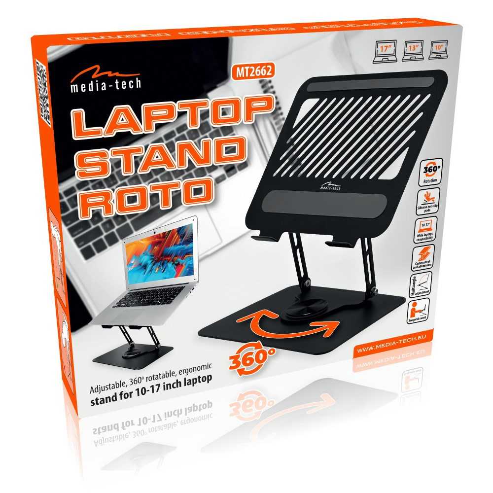 Media-Tech MT2662 Rotating Laptop Stand for 10-17 inch Laptops