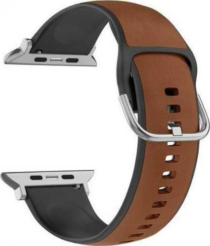 Beline Apple Watch Silicone Leather 38/40/41mm Brown-Black Box