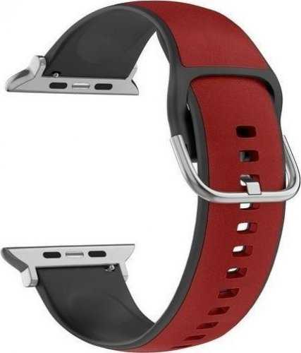 Beline Apple Watch Silicone Leather 42/44/45/49mm Red-Black Box