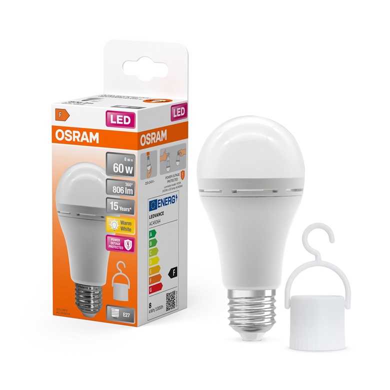Osram LED BULB E27 A60 8W 806LM 2700K RECHARGEABLE
