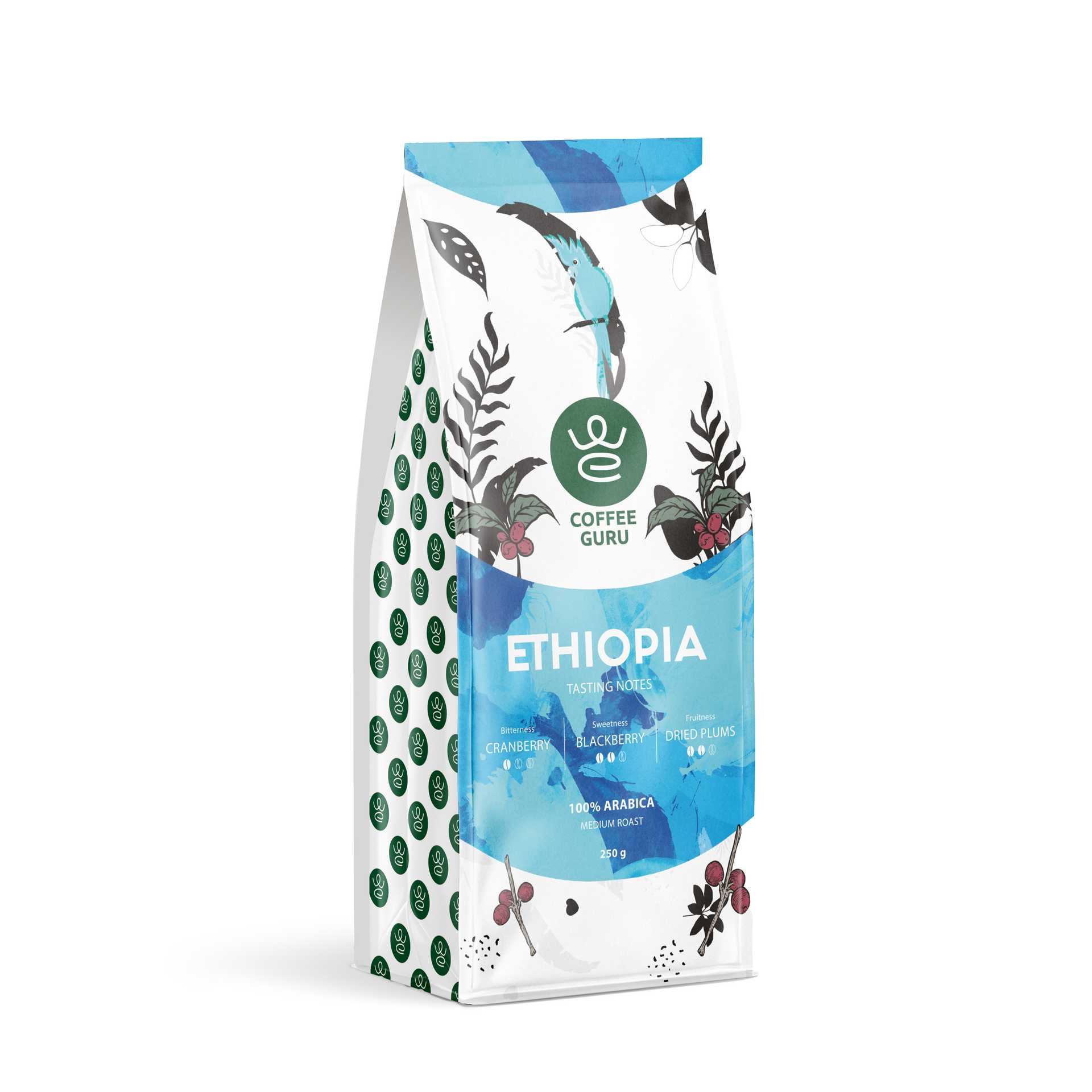 CoffeeGuru Kafijas pupiņas Coffee Guru, Ethiopia 250 g English: Coffee beans Coffee Guru, Ethiopia 250 g