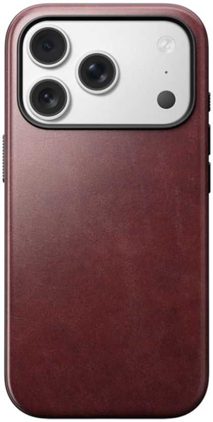 NOMAD Modern Leather Case for iPhone 17 Pro, Burgundy Horween
