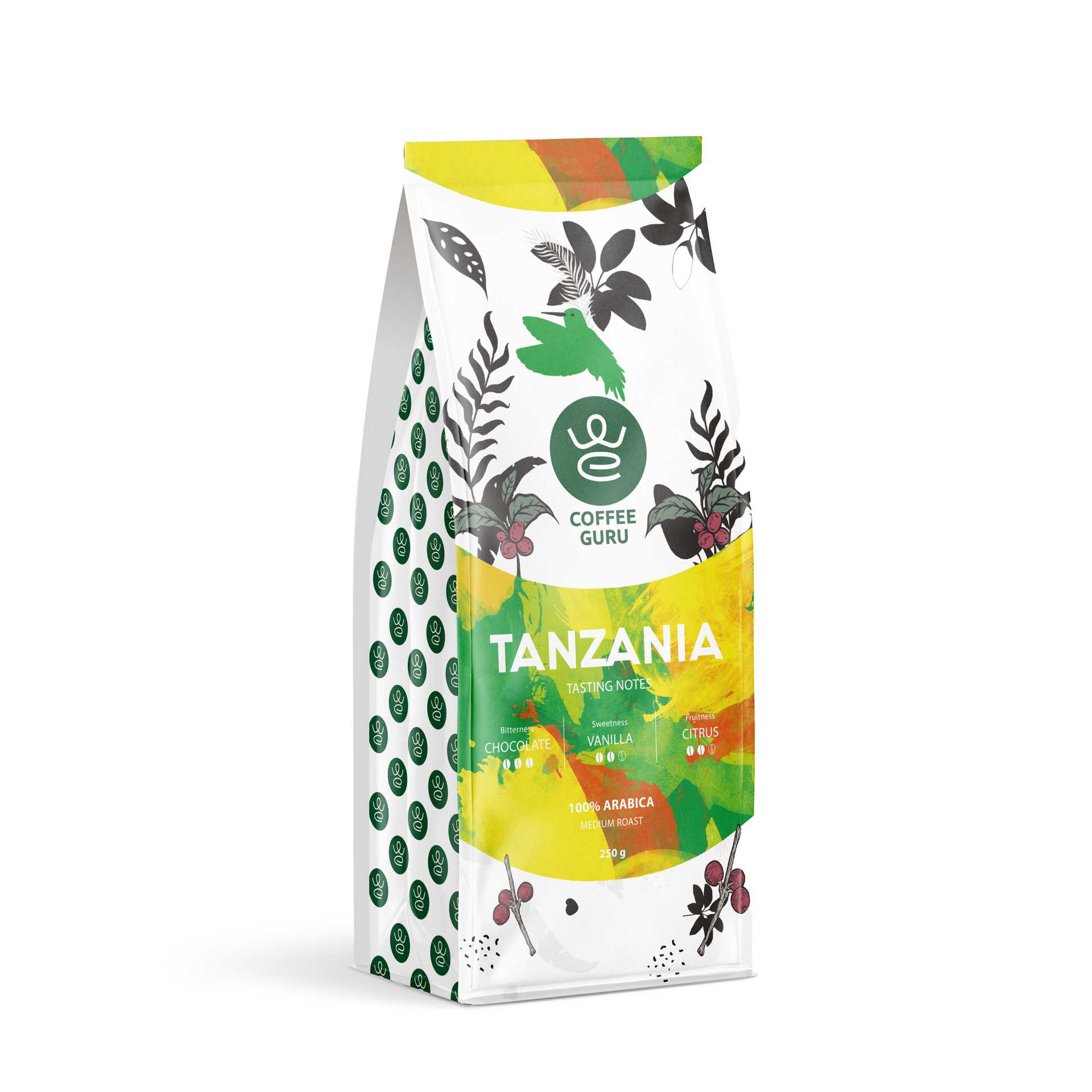 CoffeeGuru Kafijas pupiņas Coffee Guru, Tanzania 250g English: Coffee beans Coffee Guru, Tanzania 250g