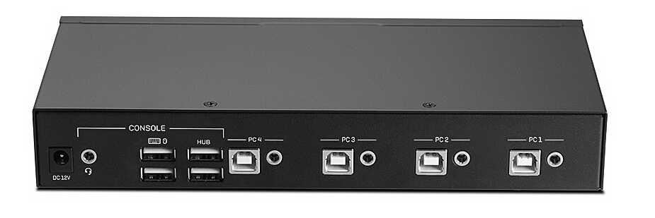 Revell 4-Port USB 2.0 AND Audio KM Switch, Black
