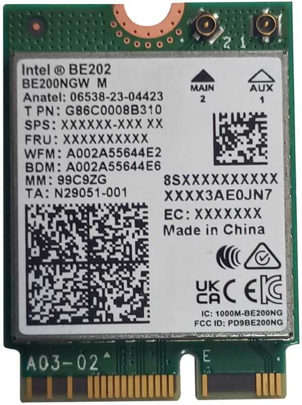 INTEL BE202 M.2 non-vPro (Bulk)