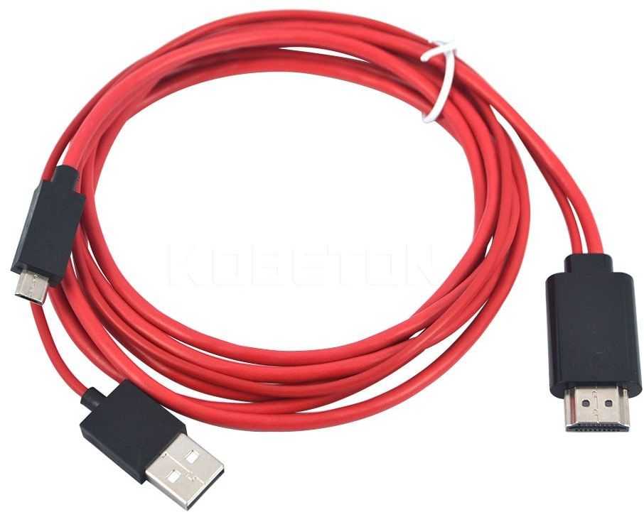 RoGer 4K 30Hz Ultra HD microUSB to HDMI 2m Red