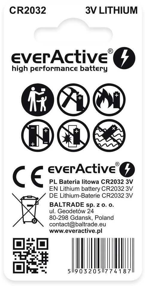 Everactive BALEAVBAT0040 Lithium CR2032 3V 2pcs