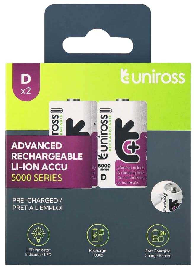 Uniross Batteries USB-C D 1.5V U322088 2pcs