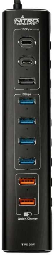 NITRO CONCEPTS UH1 10-Port Hybrid USB 3.2