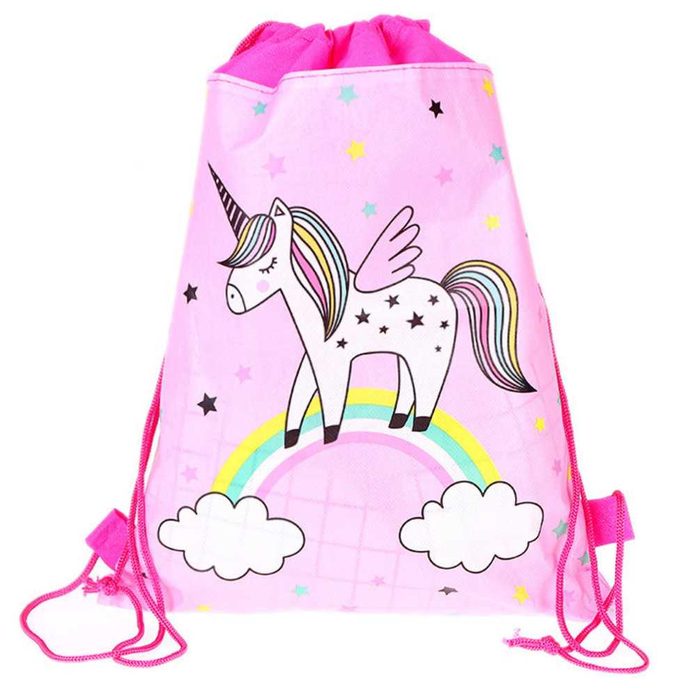 Lean School Shoe Bag Unicorn Rainbow Gymnastics Suit Pink 35x27cm
