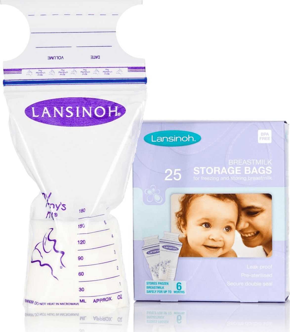 Lansinoh Purple food pouches 25x180ml (LAN003)