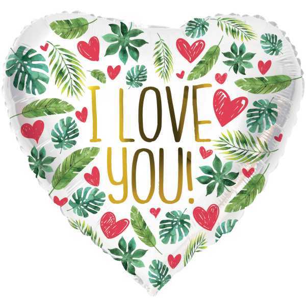 Folat Heart-shaped Foil Balloon "I Love You" 45cm