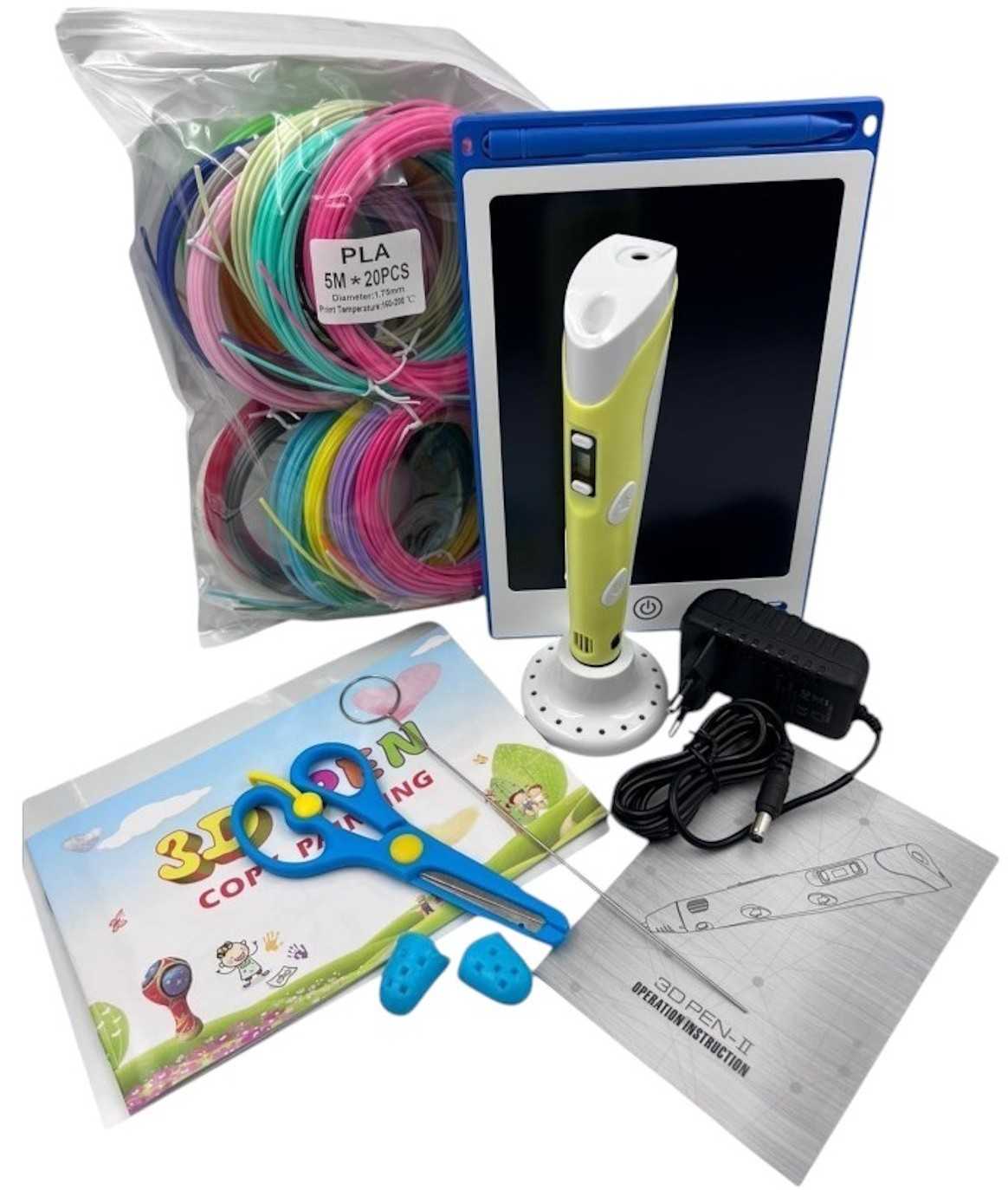 Riff 3D printing pen 7-in-1, 5m x 20 Colors, Yellow RF-3DPEN-7IN1-YE