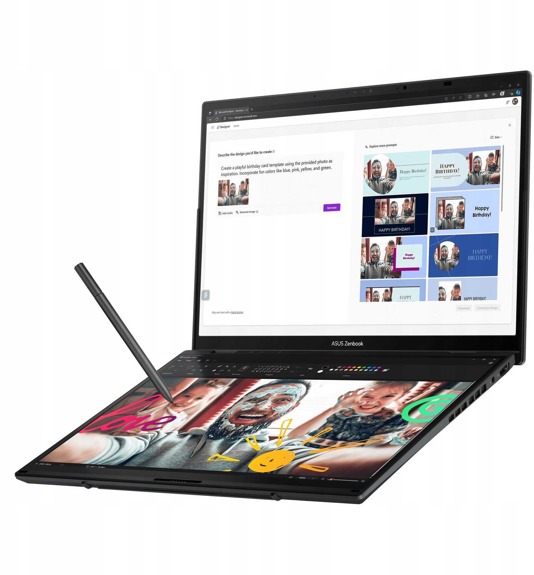 ASUS ZenBook Duo UX8406CA-QL121W 14 OLED 255H 32GB 1SSD EN W11 Black