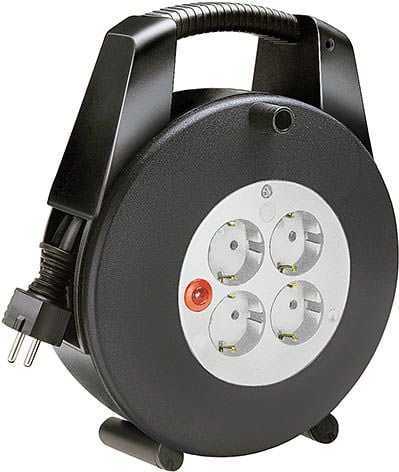 Brennenstuhl 4-way line cable, 15 m, Black/Grey