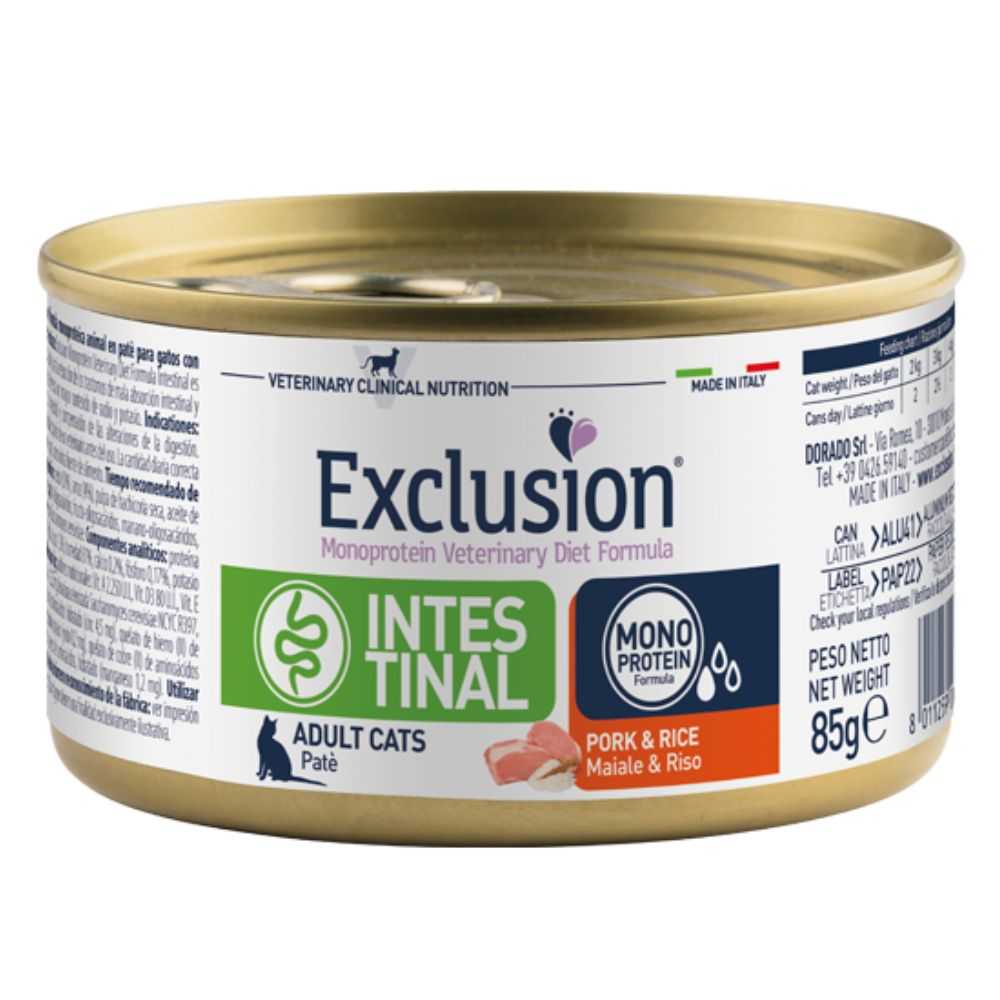 DORADO S.r.l. Exclusion Intestinal Cat Food with Pork and Rice 85 g