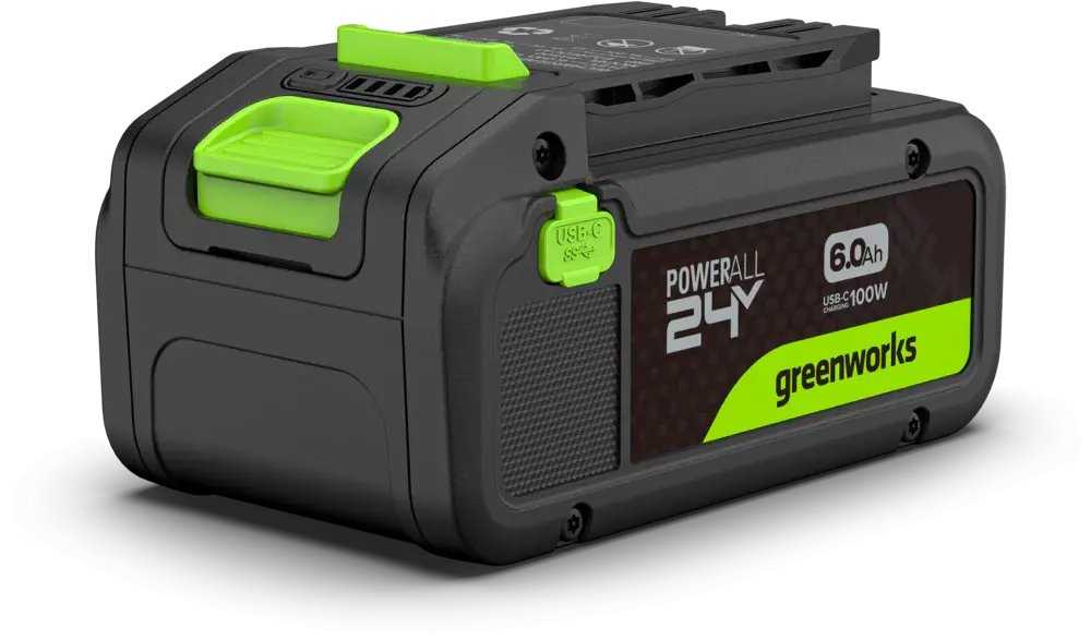 GREENWORKS 24V, 6Ah, BA2460CA1, USB-C