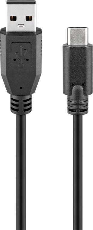 Goobay 55466 USB 2.0 cable (USB-C to USB A), 1 m Black