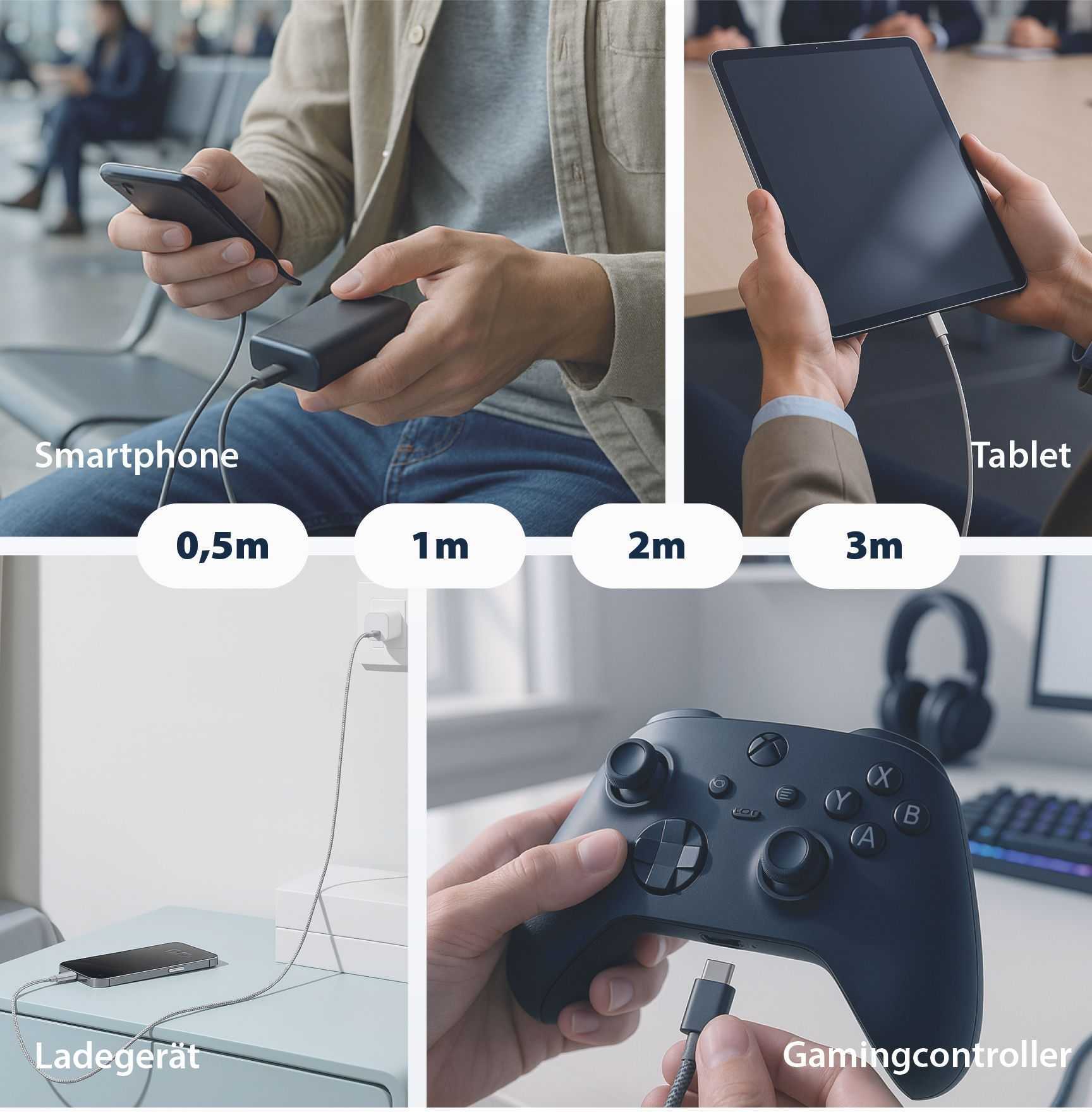 EFB USB-A to USB-C cable set