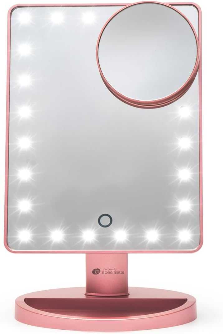RIO 24 LED Touch Dimmable Makeup Mirror Rose Gold