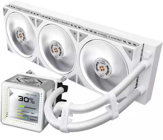 ASROCK Steel Legend 360 LCD Liquid Cooler White