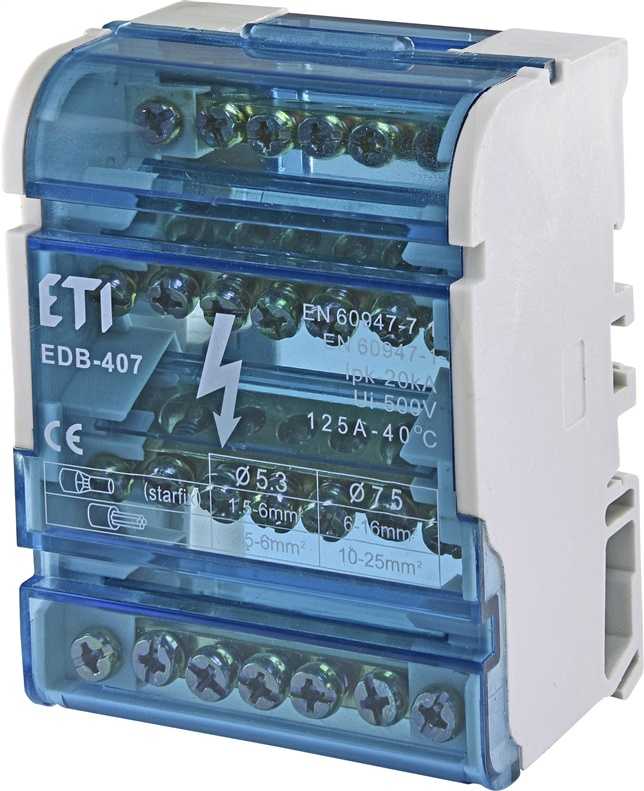 ETI DISTRIBUTION BLOCK EDB-407 4X7 1000A/500