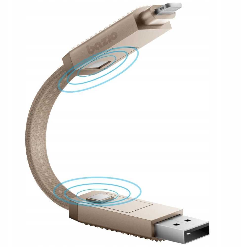 Energea Bazic GoCharge Alucable 4in1 USB-A/USB-C to USB-C/Lightning 15cm Gold