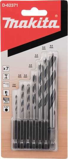 Makita Wood Drill Bit Set 1/4&quot
