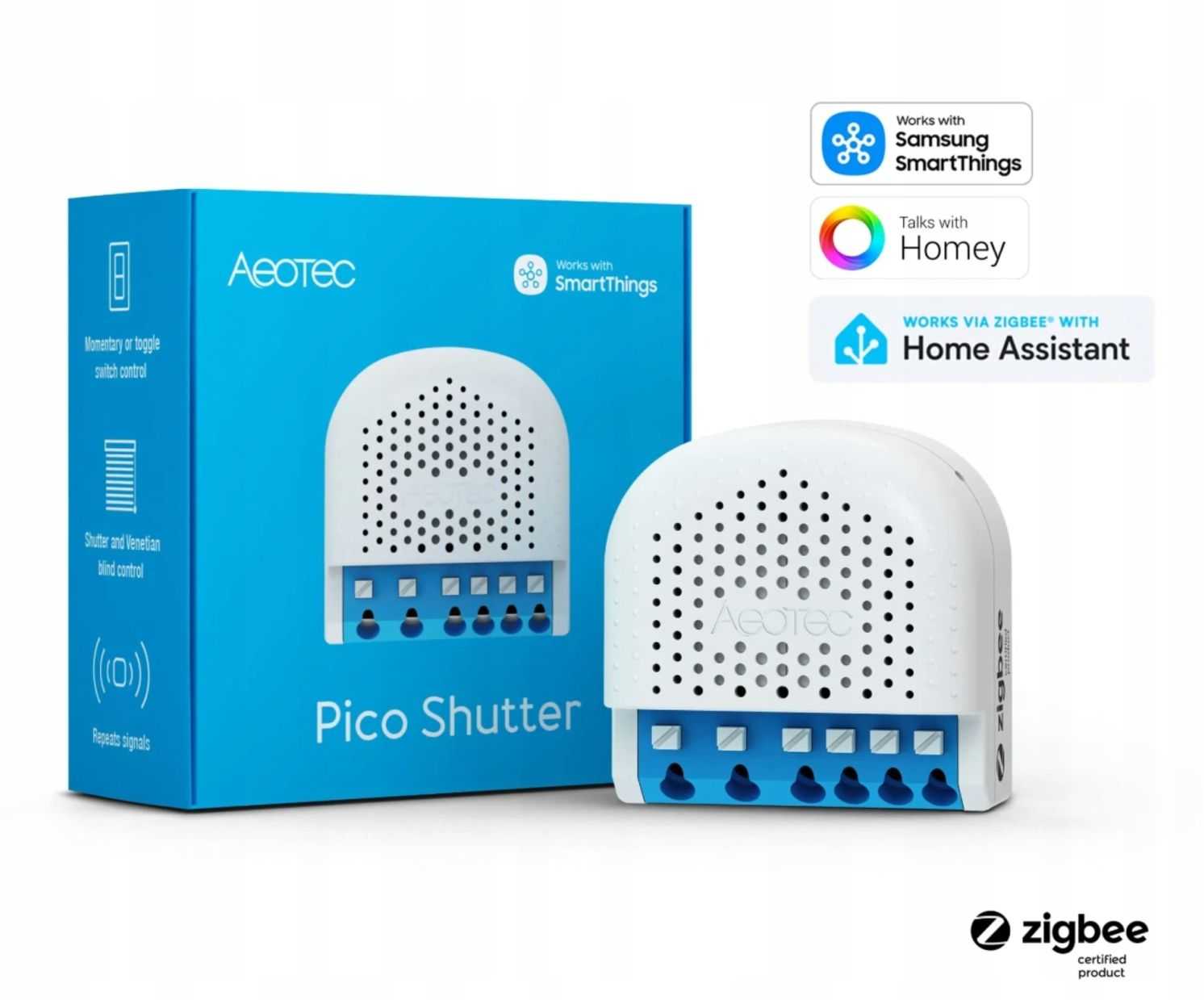 AEOTEC Pico Shutter, Zigbee (AEOZZGA004)