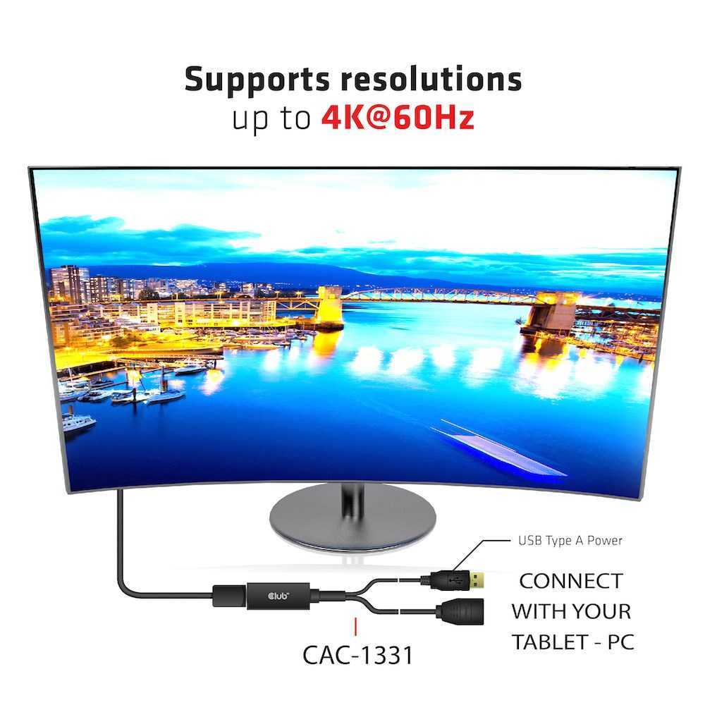CLUB 3D CLUB3D HDMI 2.0 TO DISPLAYPORT 1.2 4K60HZ HDR M/F ACTIVE ADAPTER