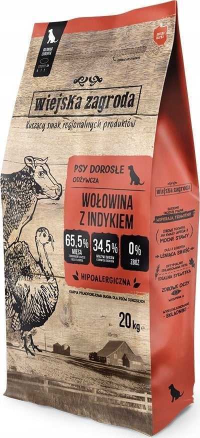 wiejska zagroda Rural Farm Beef with Turkey L - dry dog food - 20kg