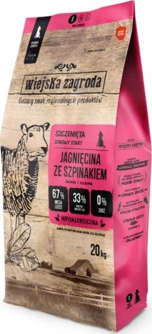 wiejska zagroda Lamb with Spinach – dry puppy food – 20kg