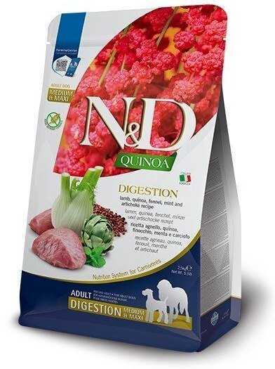 Farmina N AND amp;D Quinoa Digestion Adult Medium Maxi Lamb dry dog food
